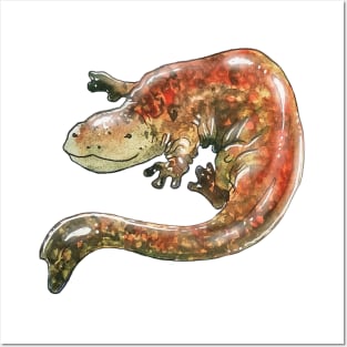 Watercolor Hellbender Design Posters and Art